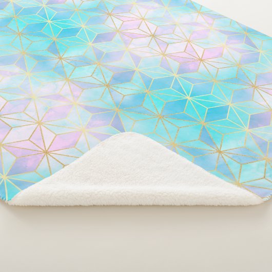 Iridescent Glass Geometric Patroon Sherpa Deken (3/4)