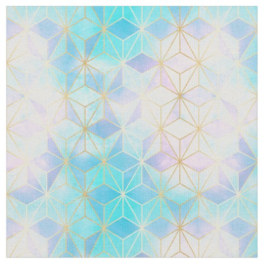 Iridescent Glass Geometric Patroon Stof (Close Up)