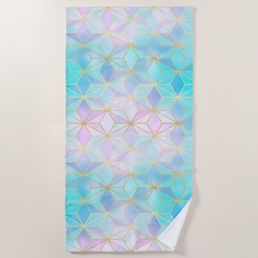 Iridescent Glass Geometric Patroon Strandlaken (Voorkant)