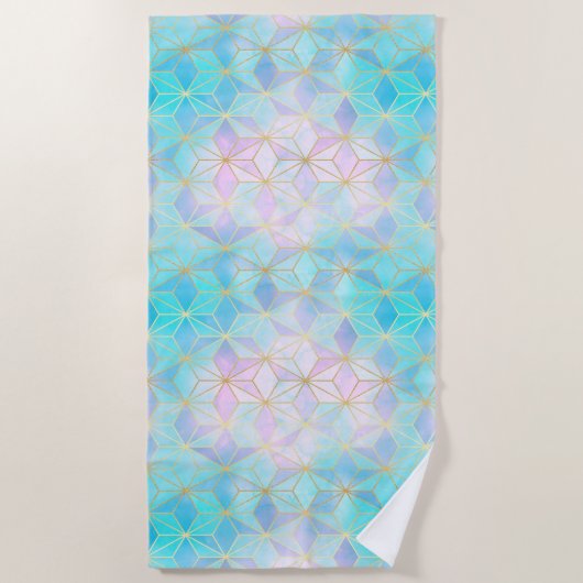 Iridescent Glass Geometric Patroon Strandlaken (Voorkant)