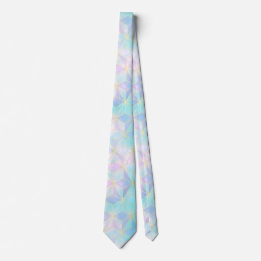 Iridescent Glass Geometric Patroon Stropdas (Voorkant)