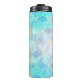 Iridescent Glass Geometric Patroon Thermosbeker