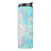 Iridescent Glass Geometric Patroon Thermosbeker (Gedraaid links)