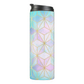 Iridescent Glass Geometric Patroon Thermosbeker (Geroteerd rechts)