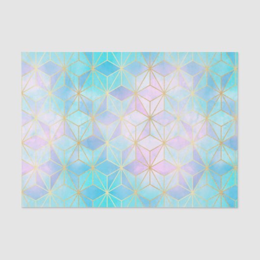 Iridescent Glass Geometric Patroon Tissuepapier (Voorkant)