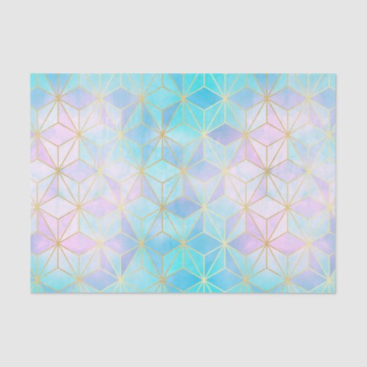 Iridescent Glass Geometric Patroon Tissuepapier (Voorkant)