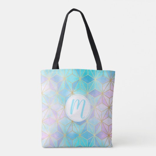 Iridescent Glass Geometric Patroon Tote Bag (Achterkant)