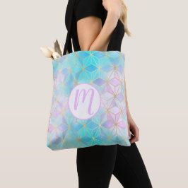 Iridescent Glass Geometric Patroon Tote Bag