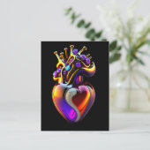 Iridescent Glass Heart Valentijn Briefkaart (Staand voorkant)