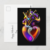 Iridescent Glass Heart Valentijn Briefkaart (Voorkant / Achterkant)