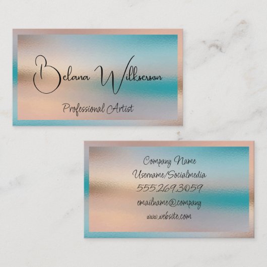 Iridescent Glass Texture Background Visitekaartje (Voorkant / Achterkant)