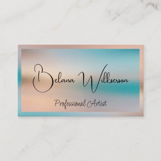 Iridescent Glass Texture Background Visitekaartje (Voorkant)