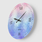 Iridescent glazen ombre blauw tot roos goud grote klok (Hoek)