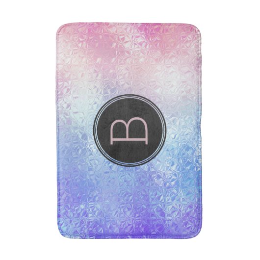 Iridescent glazen ombre blauw tot roze badmat (Voorkant Verticaal)