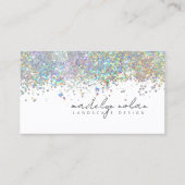 Iridescent Glitter Border Calligraphy ID936 Visitekaartje (Voorkant)