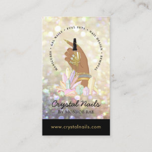 Iridescent Glitter Nail-technicus Salon Crystals  Visitekaartje
