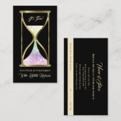 Iridescent Glitter Zandloper Haar en Make-up Afsprakenkaartje (Voorkant / Achterkant)