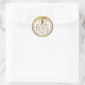 Iridescent Gold Drips Honey Label met Honeycomb (Tas)