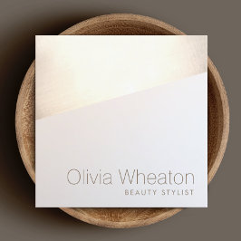 Iridescent Gold Geometric Salon Stylist Vierkante Visitekaartje