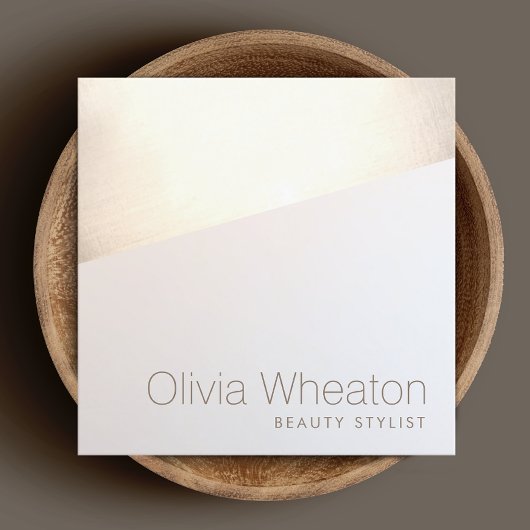 Iridescent Gold Geometric Salon Stylist Vierkante Visitekaartje