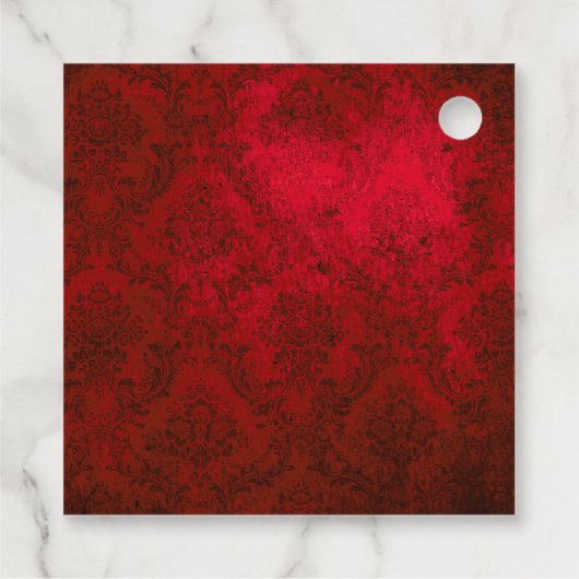 Iridescent Gothic Carmozijnrode Heks Bedankjes Labels (Achterkant)