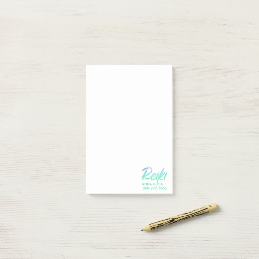 *~* Iridescent Green Blue & Turquoise Reiki Post-it® Notes (Op bureau)