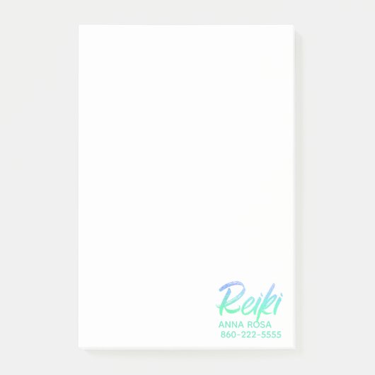 *~* Iridescent Green Blue & Turquoise Reiki Post-it® Notes (Voorkant)