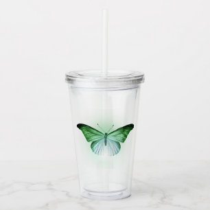 Iridescent Green Butterfly Acryl Drinkbeker