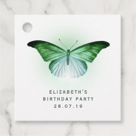 Iridescent Green Butterfly Bedankjes Labels