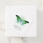 Iridescent Green Butterfly Bedankjes Labels (In situ)