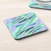 Iridescent Green en Blue MetallicMarked Bier Onderzetter (Linkerzijde)