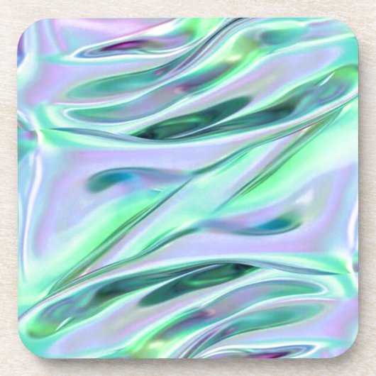 Iridescent Green en Blue MetallicMarked Bier Onderzetter (Voorkant)