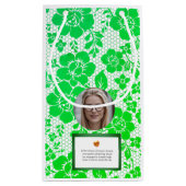 iridescent green lace with Christmas flower Klein Cadeauzakje (Achterkant)