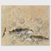  Iridescent Grunge Nautical Whale Cadeaupapier (Vlak)