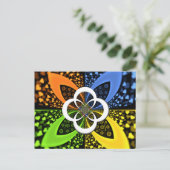 Iridescent Hearts Seamless Polka Dot Abstracte kun Briefkaart (Staand voorkant)