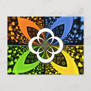 Iridescent Hearts Seamless Polka Dot Abstracte kun Briefkaart