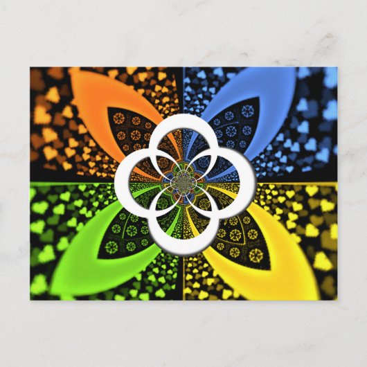 Iridescent Hearts Seamless Polka Dot Abstracte kun Briefkaart (Voorkant)