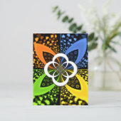 Iridescent Hearts Seamless Polka Dot Abstracte kun Briefkaart (Staand voorkant)