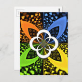 Iridescent Hearts Seamless Polka Dot Abstracte kun Briefkaart (Voorkant / Achterkant)