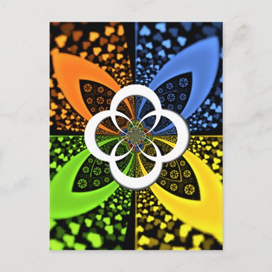 Iridescent Hearts Seamless Polka Dot Abstracte kun Briefkaart (Voorkant)