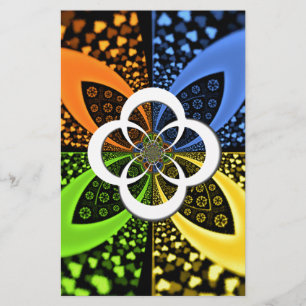 Iridescent Hearts Seamless Polka Dot Abstracte kun Briefpapier