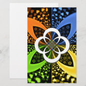 Iridescent Hearts Seamless Polka Dot Abstracte kun Briefpapier (Voorkant / Achterkant)