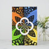 Iridescent Hearts Seamless Polka Dot Abstracte kun Briefpapier (Staand voorkant)