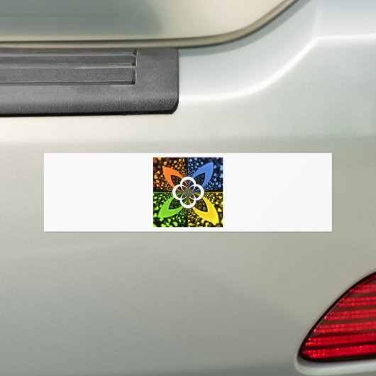 Iridescent Hearts Seamless Polka Dot Abstracte kun Bumpersticker (Op auto)