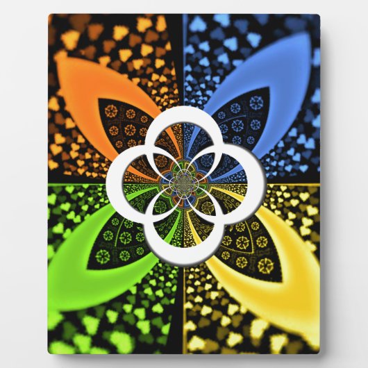 Iridescent Hearts Seamless Polka Dot Abstracte kun Fotoplaat (Voorkant)