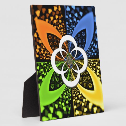 Iridescent Hearts Seamless Polka Dot Abstracte kun Fotoplaat (Zijkant)