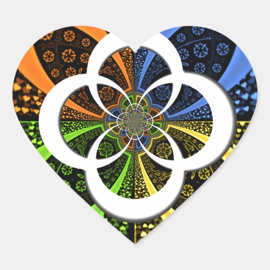 Iridescent Hearts Seamless Polka Dot Abstracte kun Hart Sticker (Voorkant)