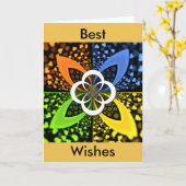 Iridescent Hearts Seamless Polka Dot Abstracte kun Kaart (Gele Bloem)