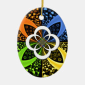 Iridescent Hearts Seamless Polka Dot Abstracte kun Keramisch Ornament (Voorkant)