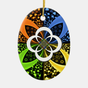 Iridescent Hearts Seamless Polka Dot Abstracte kun Keramisch Ornament